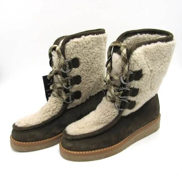 Aquatalia Wynter Suede & Shearling Platform Boots - Picture 3 of 8